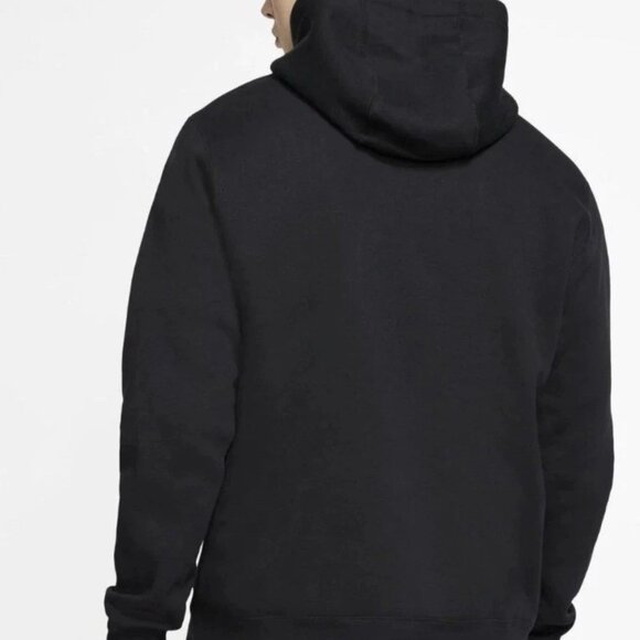 Nike NSW Club Fleece Pullover Hoodie BV2654-010 Black/White Men’s Sizes - Picture 4 of 5